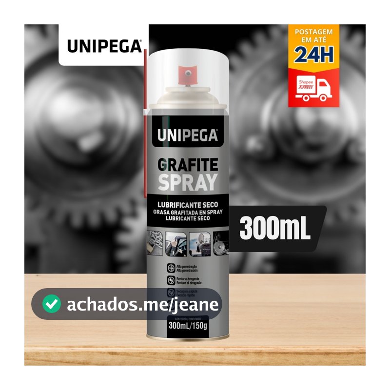 Spray Grafite Lubrificante Seco 300ml - Unipega