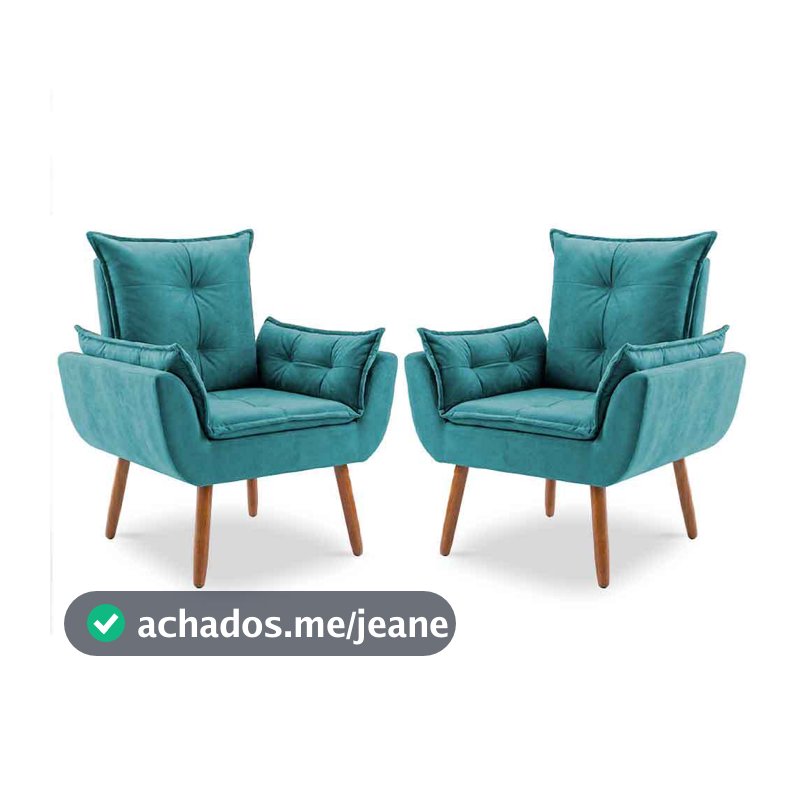 02 Poltronas Decorativa para Sala de Estar Cadeiras para Recepção Manicure Escritório Sala De Espera