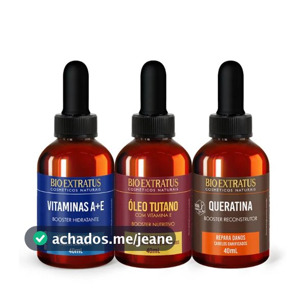 Kit Booster Hidratante, Nutritivo e Reconstrutor Bio Extratus