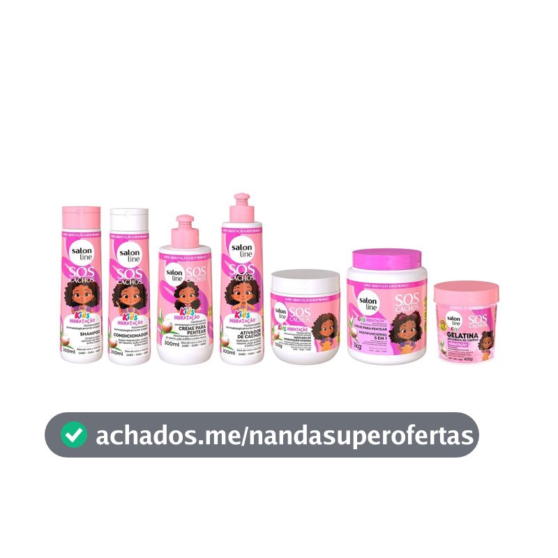 Kit Completo para os Cachos e Crespos dos pequenos com SOS Cachos Kids Hidratação