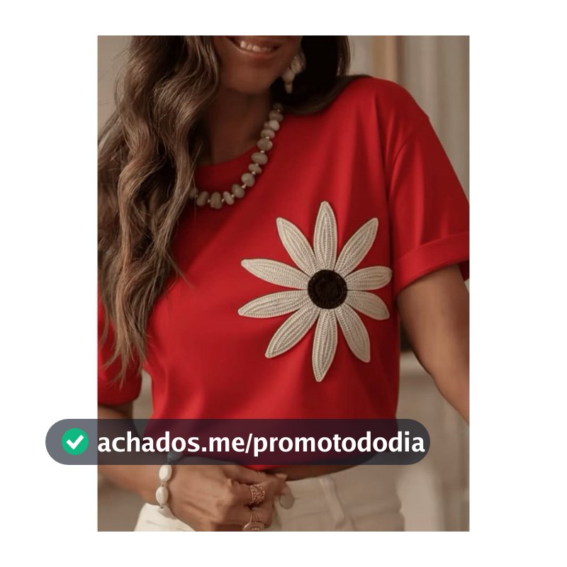 Camiseta Feminina Estilosa Margarida Lançamento Camiseta 100% Algodão