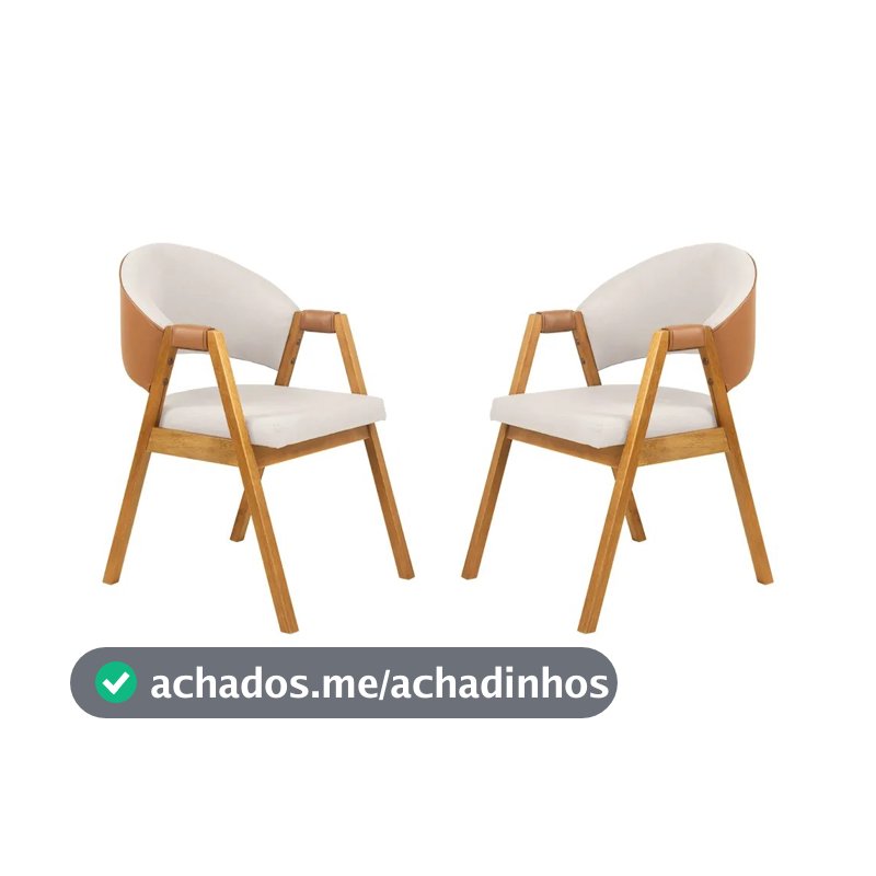 Kit 2 Cadeira de Jantar Estofada Litch - Wood Prime
