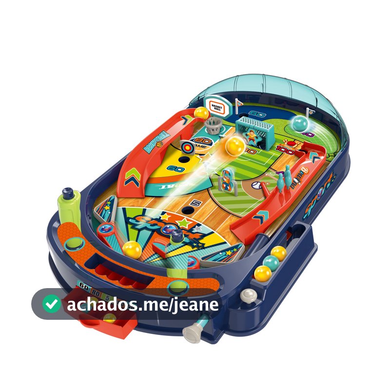 Jogo Fliperama Pinball de Mesa Brinquedo Infantil Maxi Toys