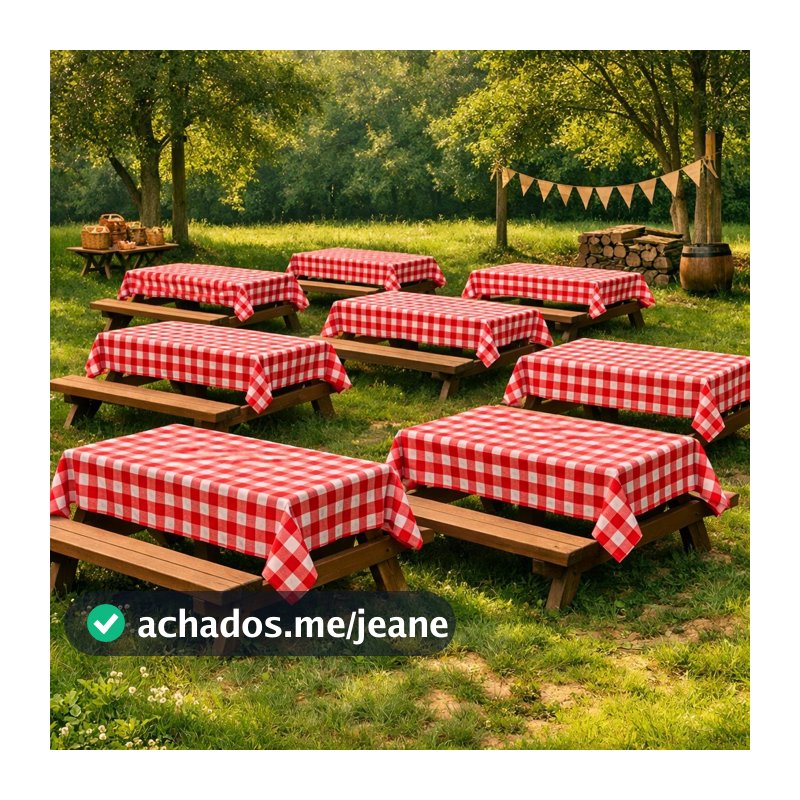 Kit 10 toalhas mesa xadrez festa bar picnic 1.40m x 1.40m / 2,00m tecido fino