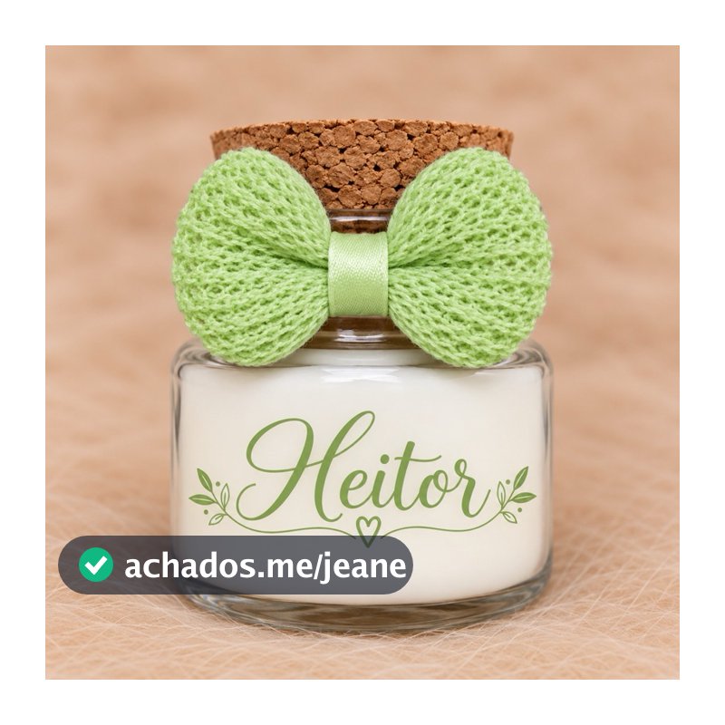 Mini Vela Aromática Personalizada Com Laço De Crochê | Todas a ocasião , Chá de Bebe e Aniversario