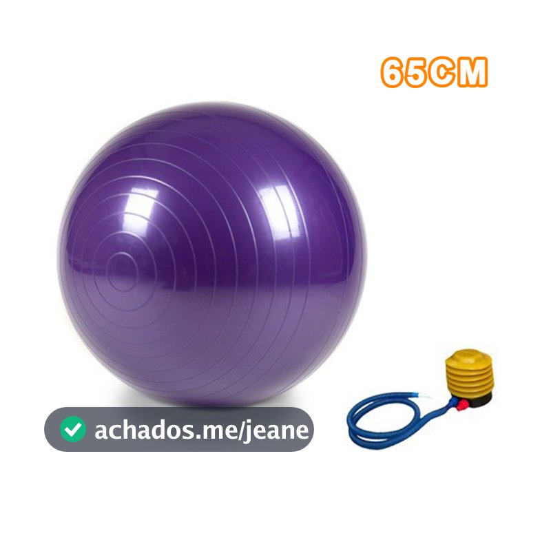 Bola de Pilates 65/75cm grande Fisioterapia Resistência 300kg Antiestoura + Bomba Ar Cor aleatória