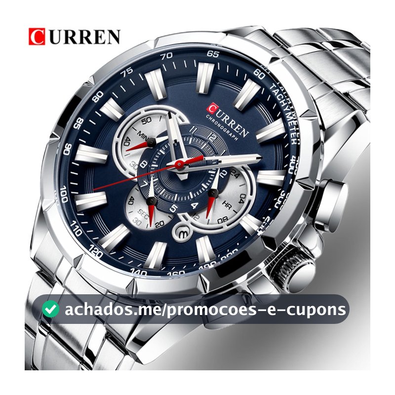 CURREN Relógio Masculino De Quartzo À Prova D'água Em Aço Inoxidável 8363 XC