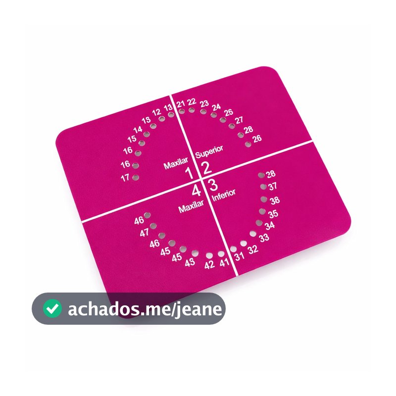 Placa Odontograma Acrílica 11x9,5cm | Guia de Numeração Dental Identificação Odontológica Profissional