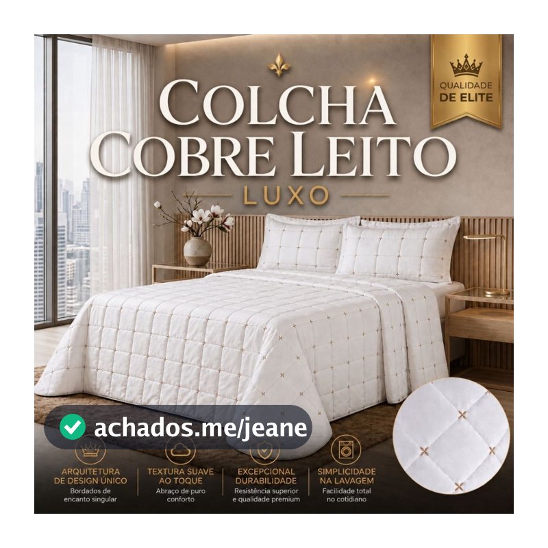 Colcha Cobre Leito Luxo Micropercal 400 Fios Ultra Macio Matelado Bordado