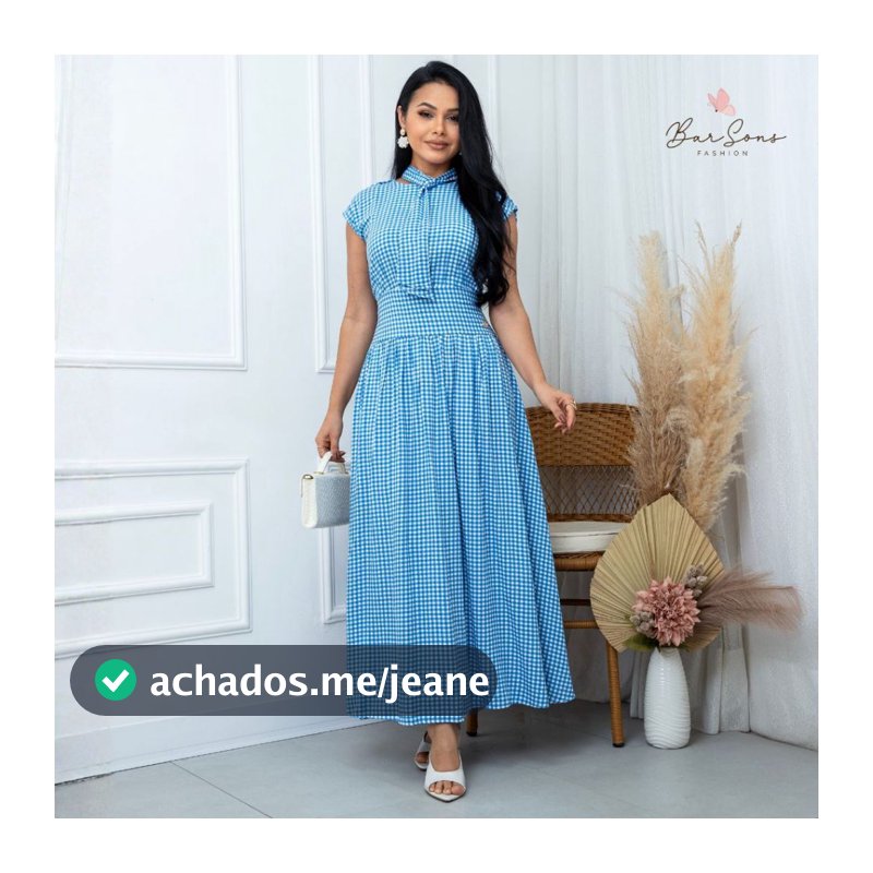 Vestido Longo Feminino Elegante com Gola Laço Gravata Cintura Marcada Saia Fluida Sofisticado Festas