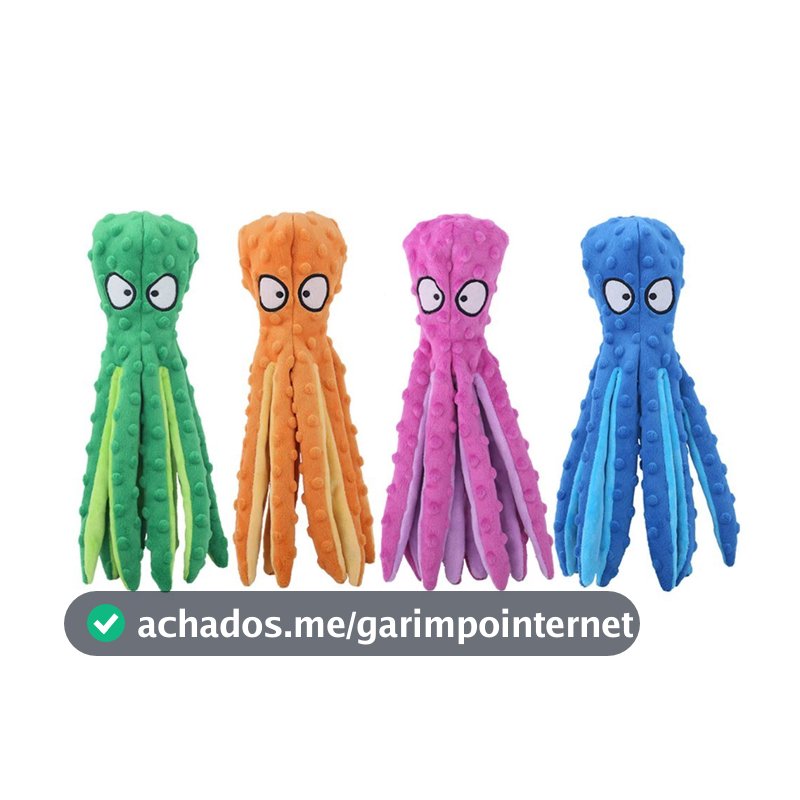Brinquedo Polvo 8 Pernas de Pelúcia com Som para Cachorro | Ronrom Pet
