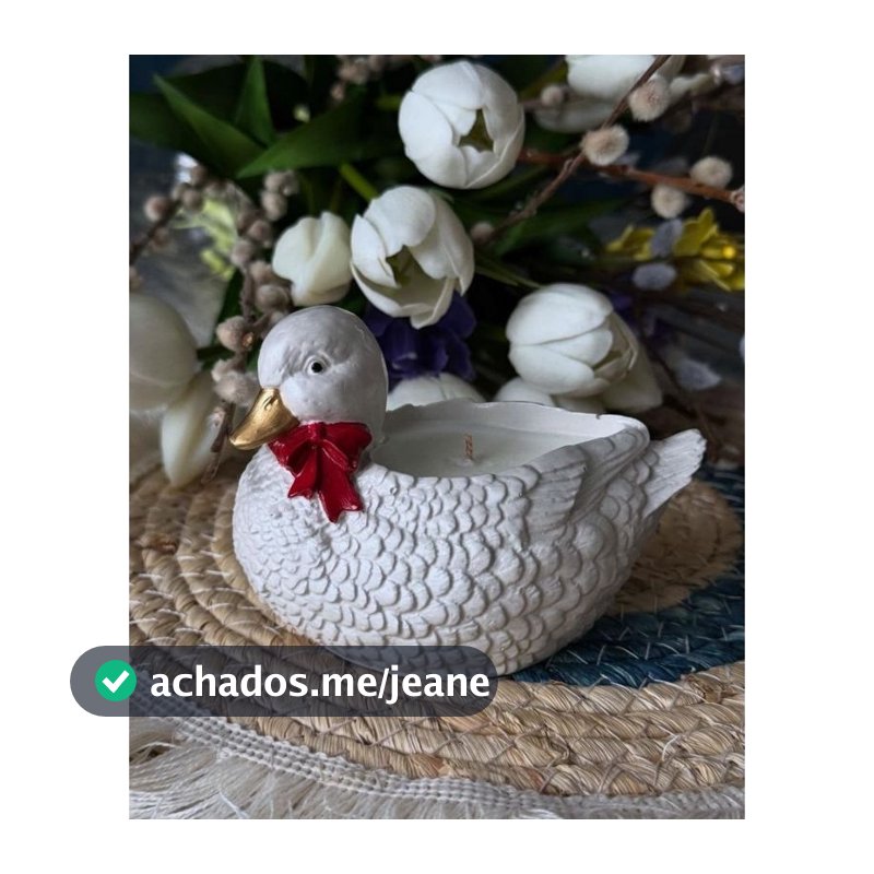 Vela Decorativa Vintage – Pato Inglês Retrô | RESINADO • EFEITO CERÂMICO • Cottagecore