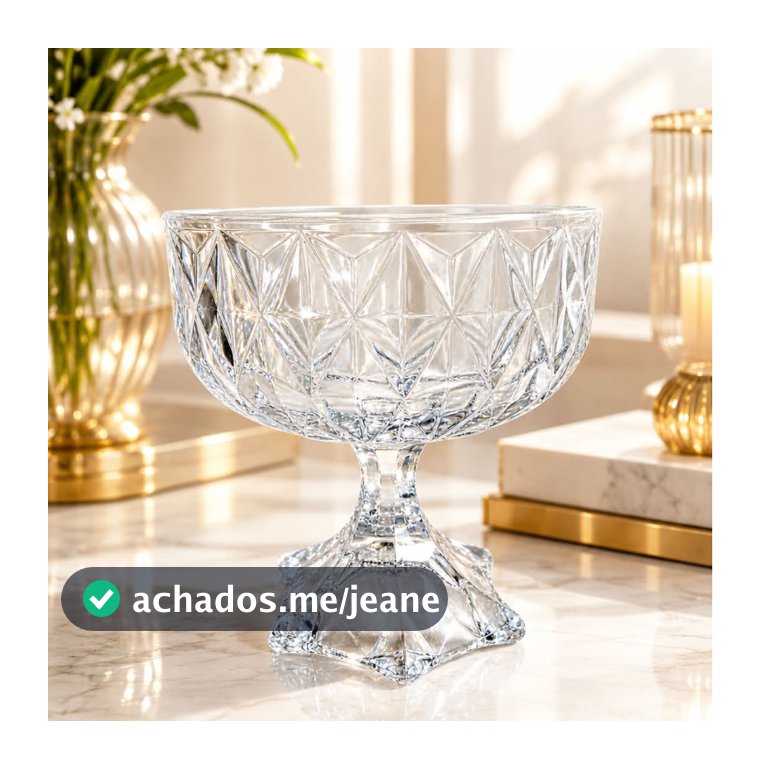 SALADEIRA-BOMBONIERE-CENTRO DE MESA- BALEIRO - DIAMOND CRISTAL