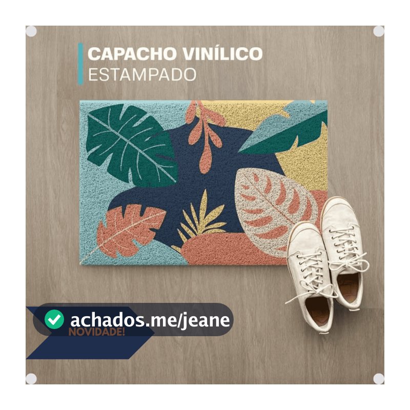 Capacho Decorativo Estampado 60x40cm Antiderrapante - Moderno