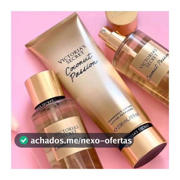Kit Body Splash + Creme Hidratante Coconut com Glitter 250ml | Fragrância Cremosa | Feminino | Envio Rápido