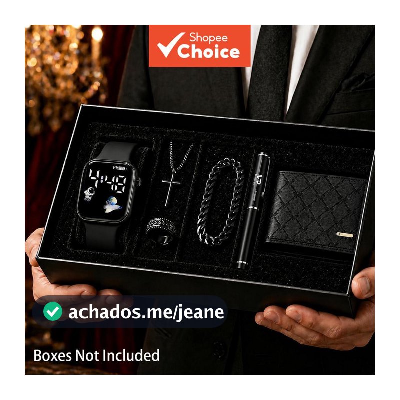 Conjunto De Presente De Relógio Esportivo Casual Masculino Com Caneta Carteira De Acessórios Vintage Para Uso Diário