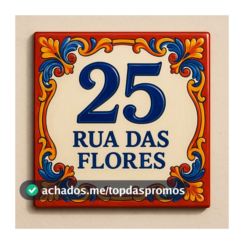 Azulejo Número de Casa Personalizado e  Nome da Rua e Número Placa para Muro Número Residêncial
