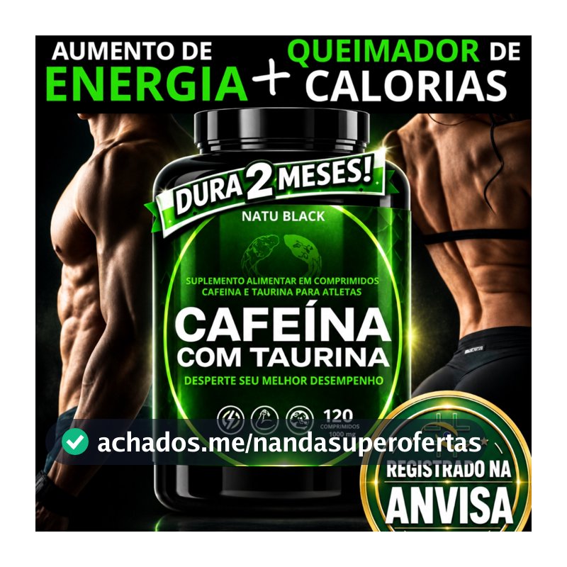 Cafeína com Taurina Pré Treino Termogenico Acelera o Metabolismo Energia Foco Desempenho Físico