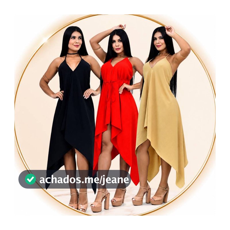 Vestido Casual Envelope Feminino Multiformas Básico Bico Pontas Roupa Amarrar Moda Super Fashion