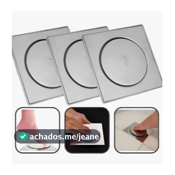 Kit 3 Ralo Inteligente Click Pop Inteligente 15x15 Inox Oculto Invisível