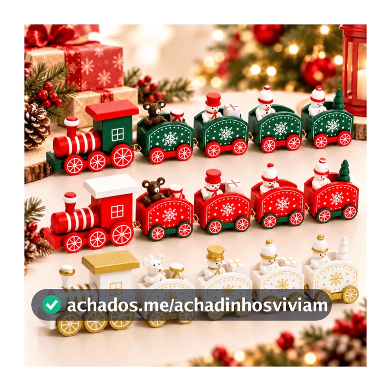 Trenzinho De Natal Enfeite Para Decoração Natalina Papai Noel Decorativo