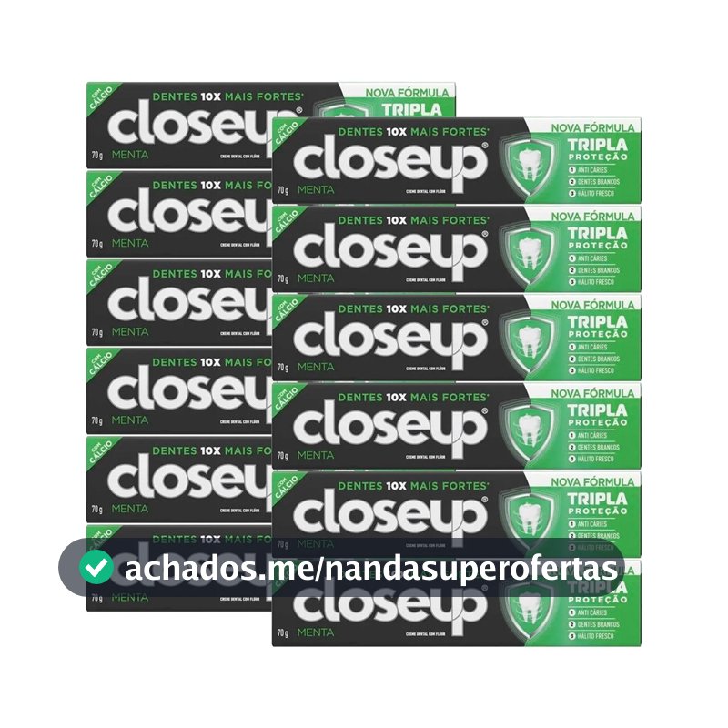 Kit 12 und Creme Dental Close Up Triple Menta 70g