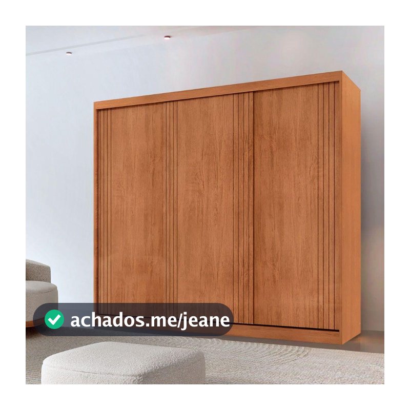 Guarda Roupa Casal Connor 100% Mdf 3 Portas 4 Gavetas Naturalle