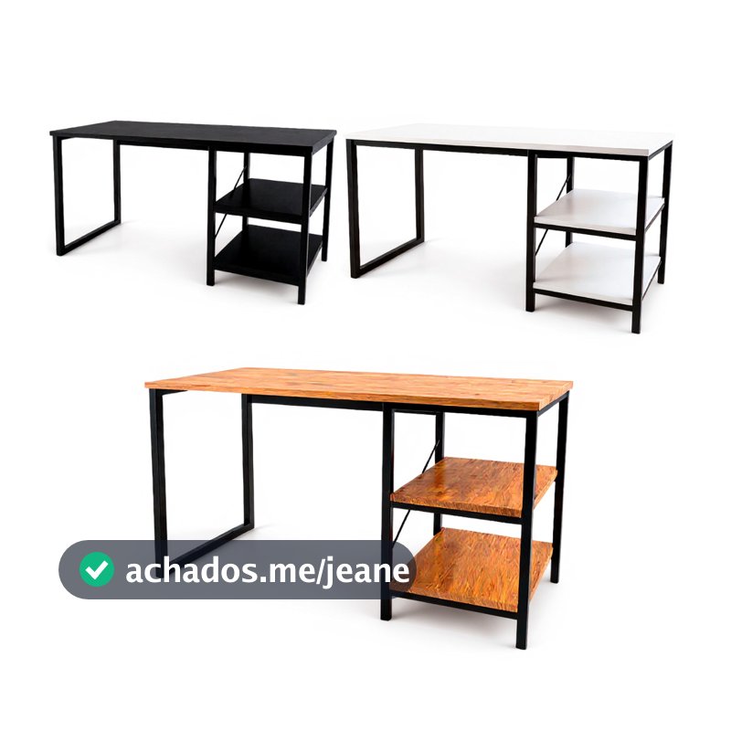 QUEIMA DE ESTOQUE!! Mesa Escrivaninha Com Nichos Home Office Industrial Estudo 120cm Escritório