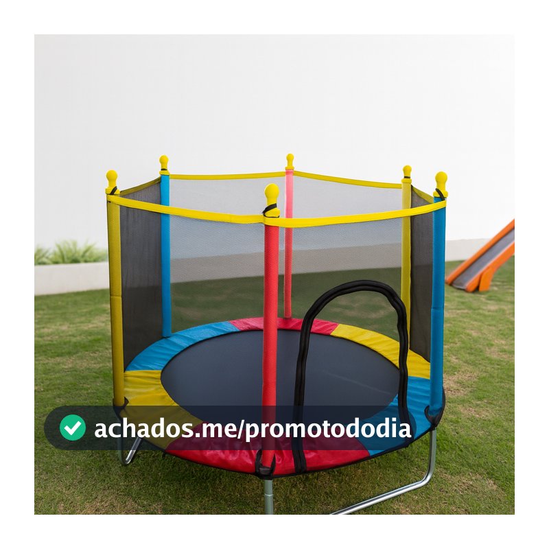 Pula Pula Cama Elástica Infantil Trampolim Playground Desmontável Eloria 1,20 altura X 1,40 largura x 1,40 diâmetro