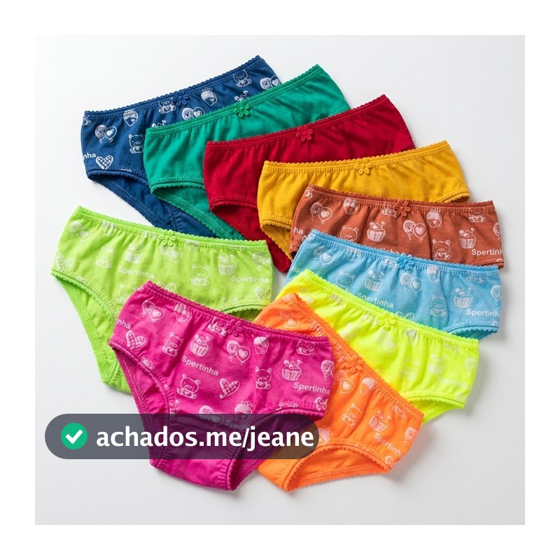 Kit Calcinha Infantil Menina Algodão Premium Lisa com Forro 100% Algodão Respirável P M G GG