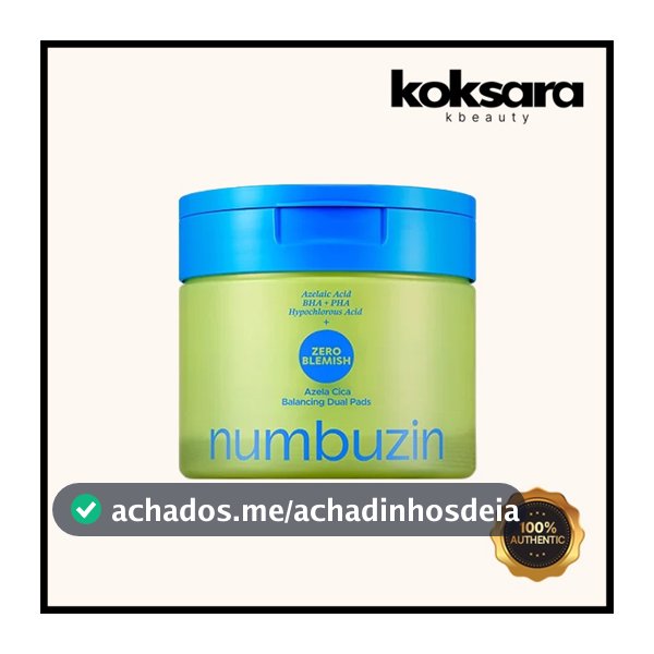Numbuzin No.0 Zero Blemish Azela Cica Balancing Dual Pads 210ml / 60 Pads