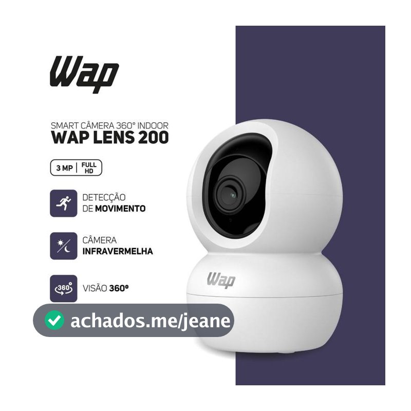 Câmera de Segurança 360º WAP WiFi FHD 1080P 360 Lens 200 Interna