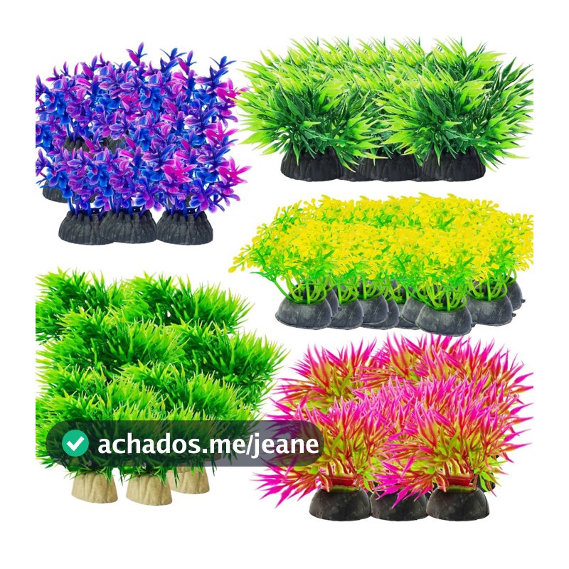 10 mini Planta Artificial Plantinha decoração para aquário