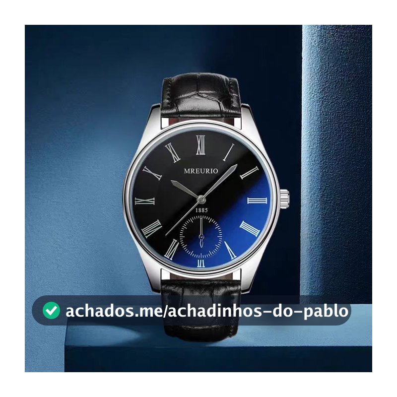 Relógio Masculino Casual Relógio De Quartzo Fashion Azul Escuro Relógio De Couro Genuíno Relógios Esportivos