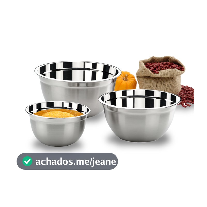 Conjunto De Tigelas Brinox Suprema 3 Peças Aço Inox