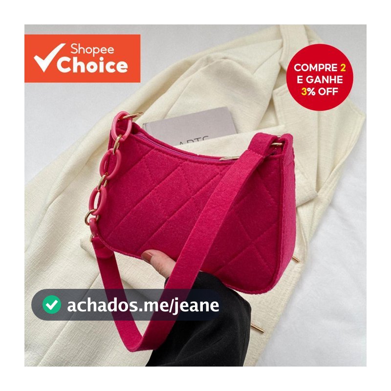 Lovito Bolsa De Ombro Pequena Casual Com Corrente Lisa Para Mulheres LNA09129 (Rosa Quente/Preto)