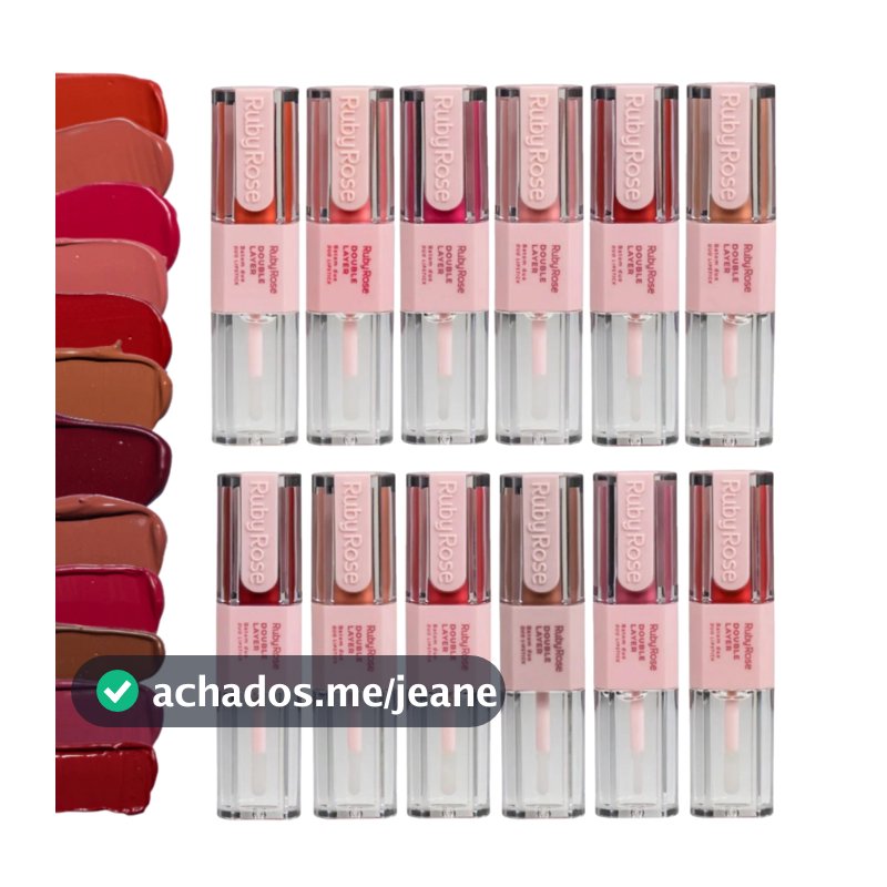 Batom Duo Matte e Gloss Longa Duração Double Layer Ruby Rose