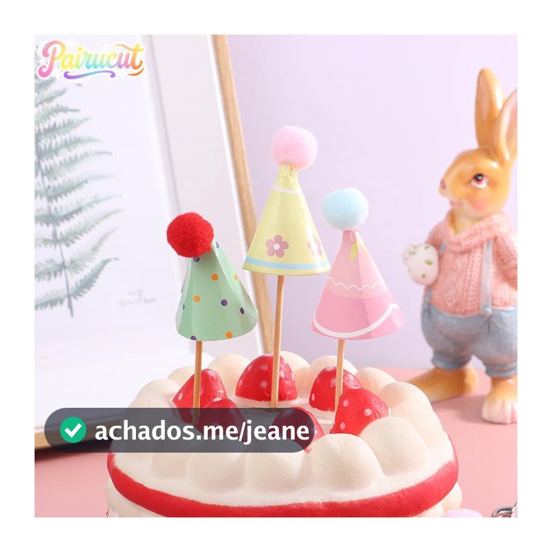 Uiu 10 Pçs/Set DIY Mini Chapéu Assando Bolo Topper Inserção De Cozimento 1 : 12 Casa De Bonecas Em Miniatura Urso Boné D