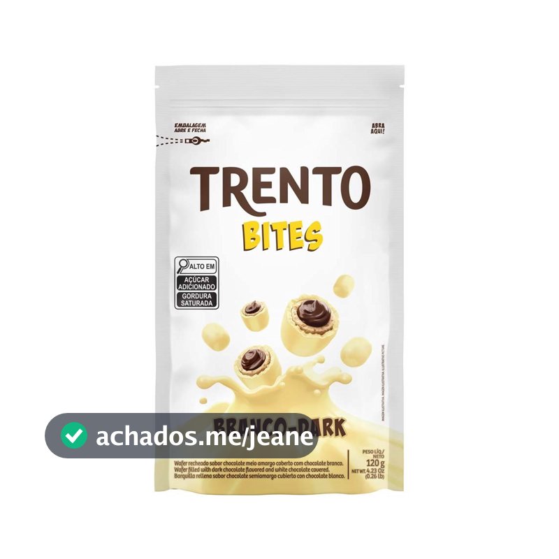 Chocolate Trento Bites Chocolate Branco - Dark 120g