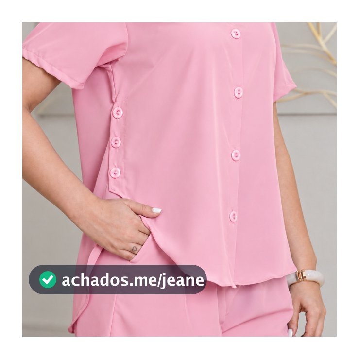 Conjunto Feminino Elegance com Camisa de Botões e Short – Look Leve, Moderno e Sofisticado