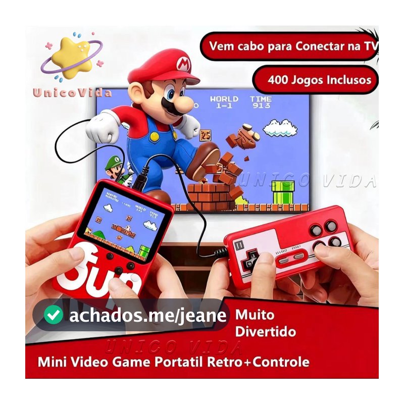 🎁 Console Portátil Retrô com 400 Jogos Clássicos – Presente Infantil Perfeito | UnicoVida