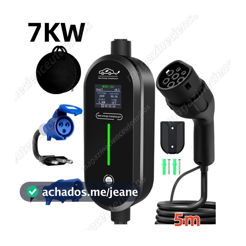 Carregador Para Carro Elétrico Portátil 7kw 32a 110v/220v