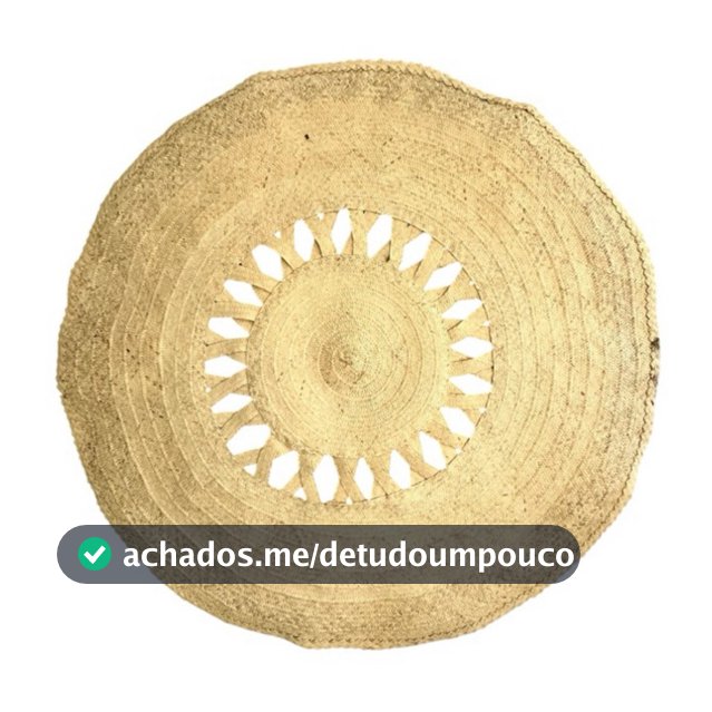Tapete Redondo Palha Carnaúba 1,50m Artesanal Modelo X Ana Boho Natural para Sala e Quarto