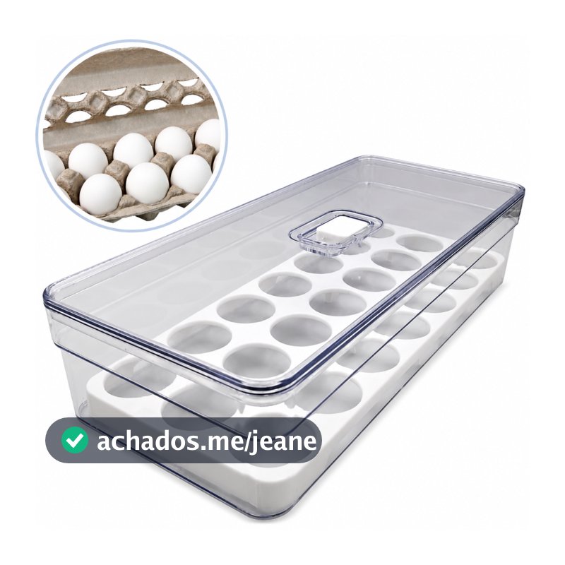 Organizador de Geladeira 3,6 com Tela de Ovo — Capacidade 21 Ovos - Plastutti