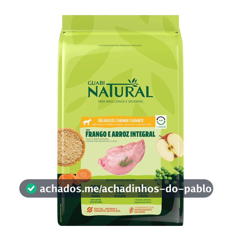Ração Guabi Natural Cão Grande e Gigante Frango e Arroz Integral 12 kg