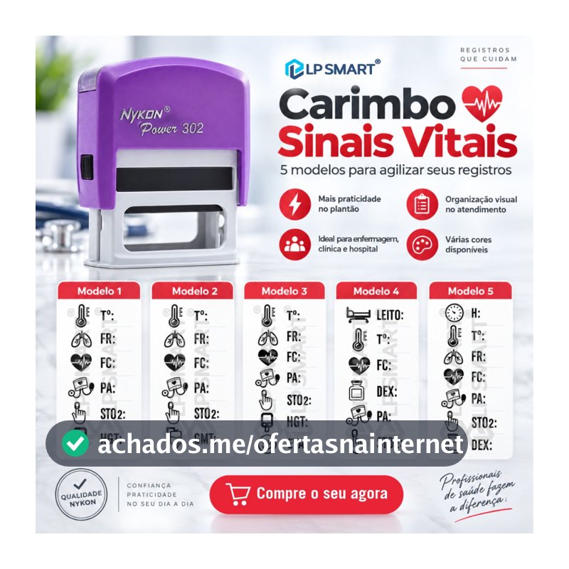 Carimbo Automático Enfermagem Sinais Vitais Prontuário Médico Profissional Saúde