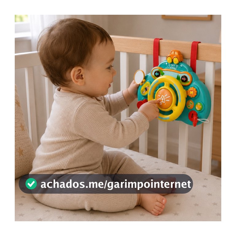 Brinquedo Infantil Volante Interativo Com Sons e Luzes Divertido Intuitivo Para Bebes - Castela