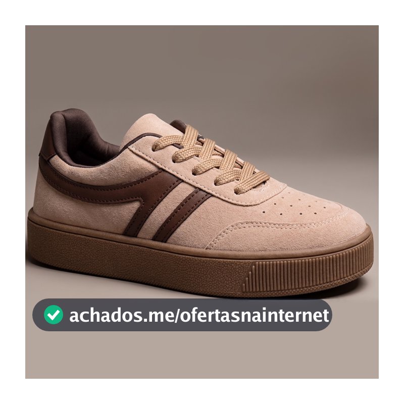 Tênis Feminino Casual Camurça Detalhe Lateral Listra Dupla Moderno Break GiGiL