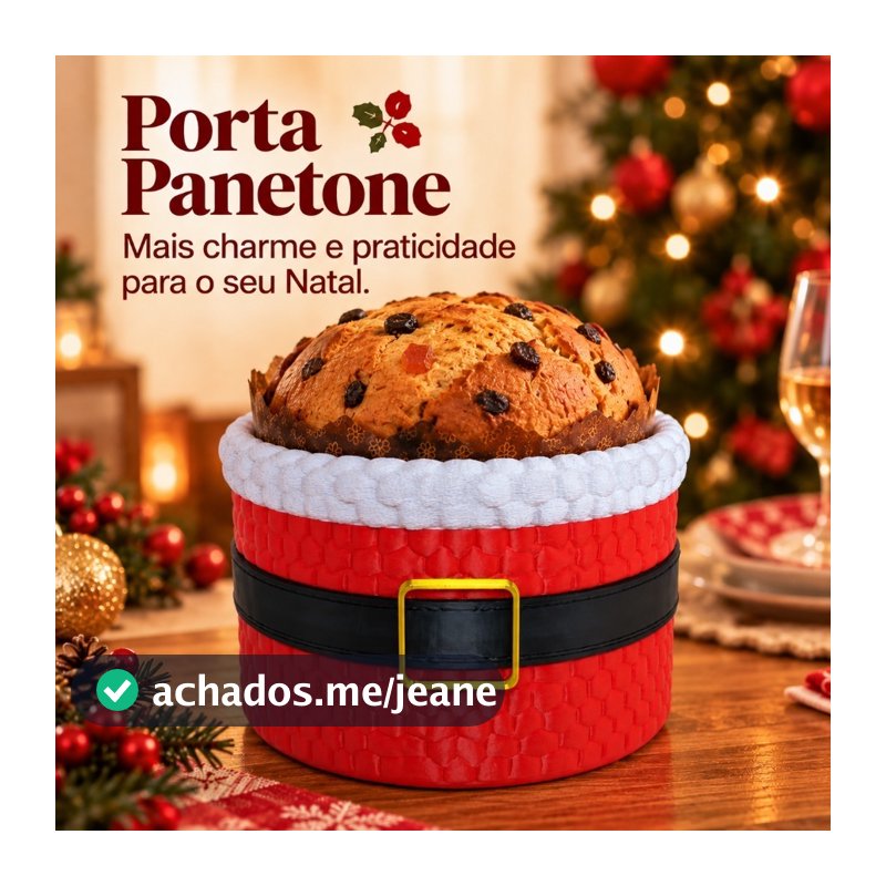Tigela Porta Panetone Decorativo Papai Noel Suporte Panetone Decoração Enfeite Mesa Natal Final de Ano Presente Natalino