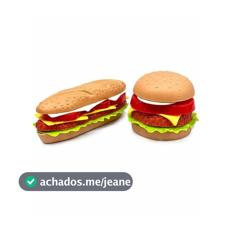 Lanche Infantil Hambúrguer + Sanduíche de Brinquedo | Comida de Brinquedo Educativa Cozinha Infantil